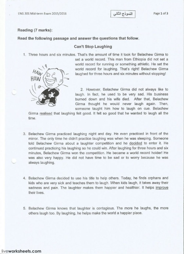 Can't Stop Laughing  Interactive Worksheet