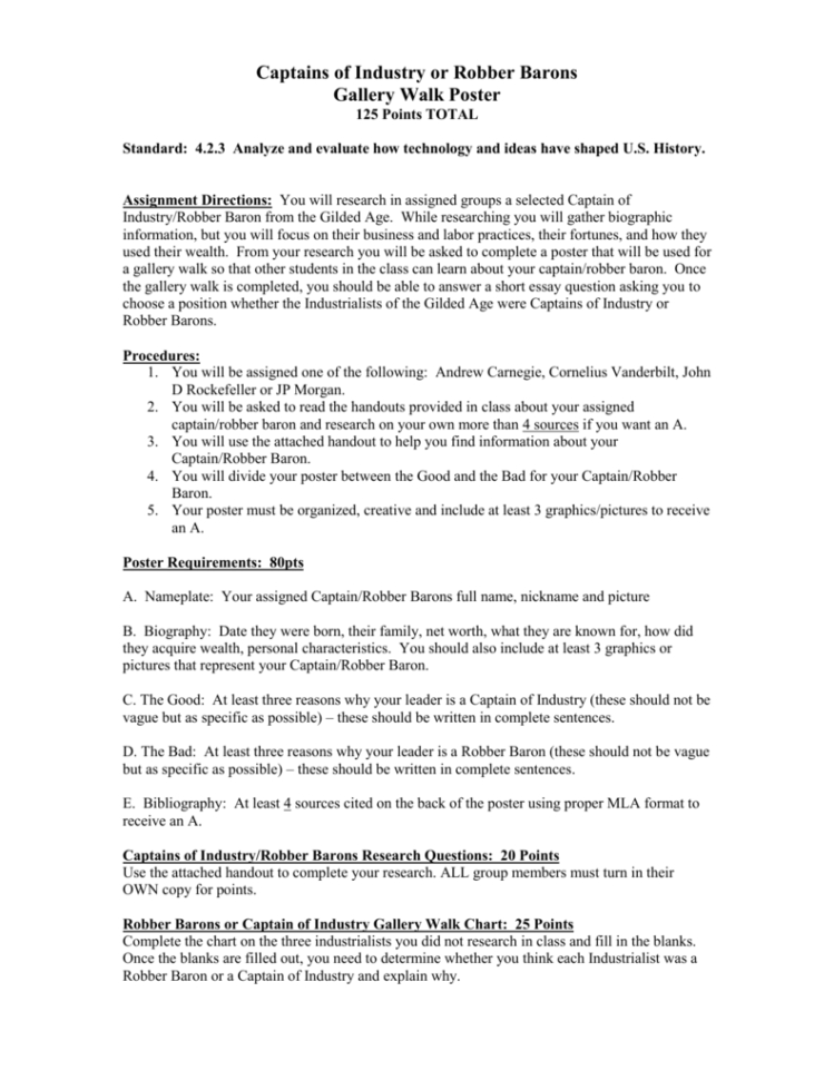 Captains Of Industry Or Robber Barons