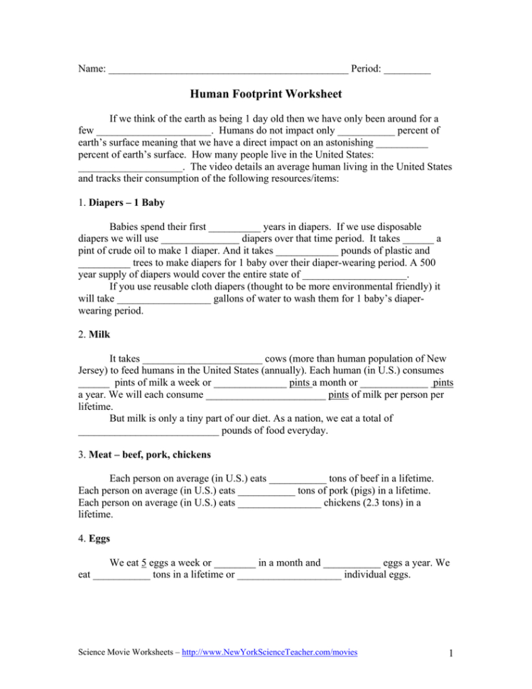 Carbon Footprint Worksheet Answers – 7Th Grade Math Worksheets
