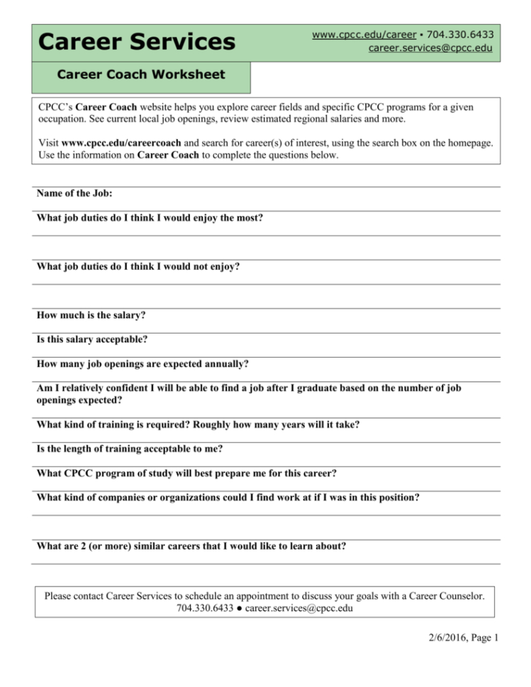 Career Coach Assignment