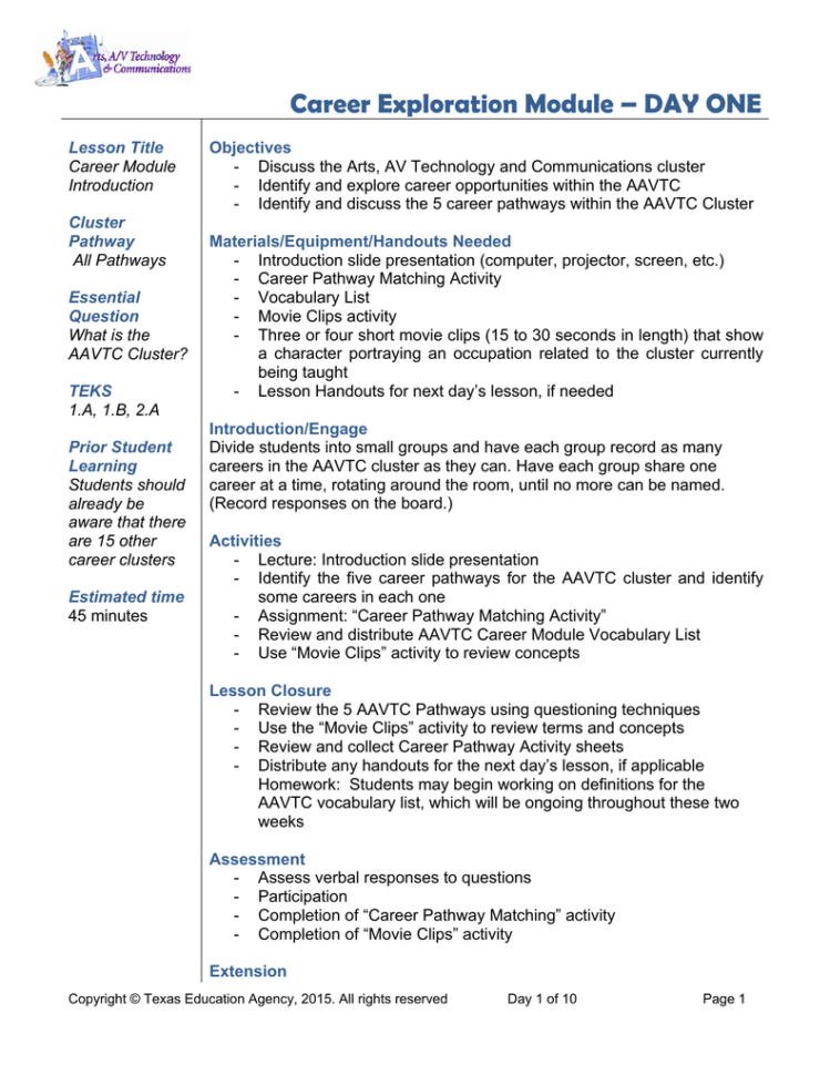 Career Exploration Module – Day One