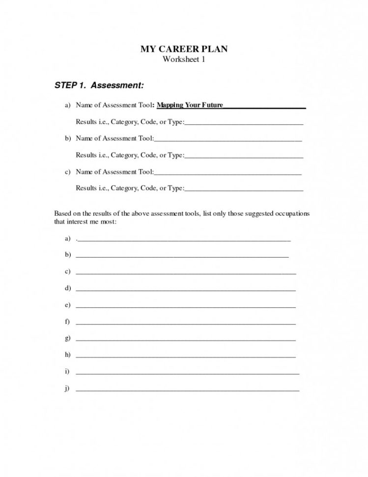 Career Worksheets For Middle School Career Worksheets For