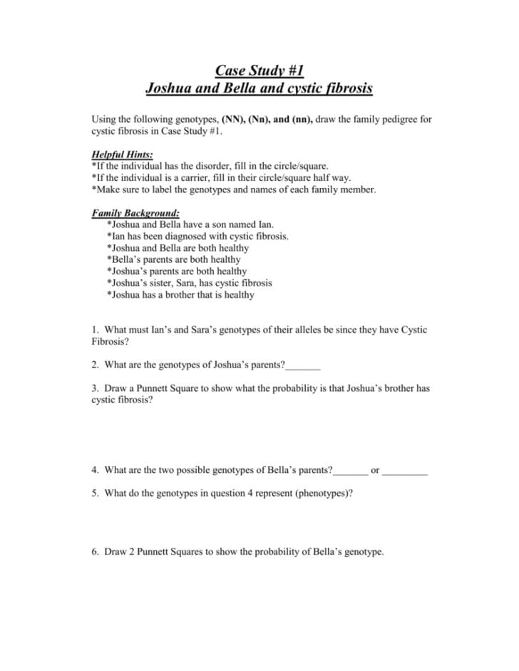 A Case Of Cystic Fibrosis Worksheet Answer Key