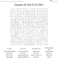Causes Of The Civil R Word Search  Word