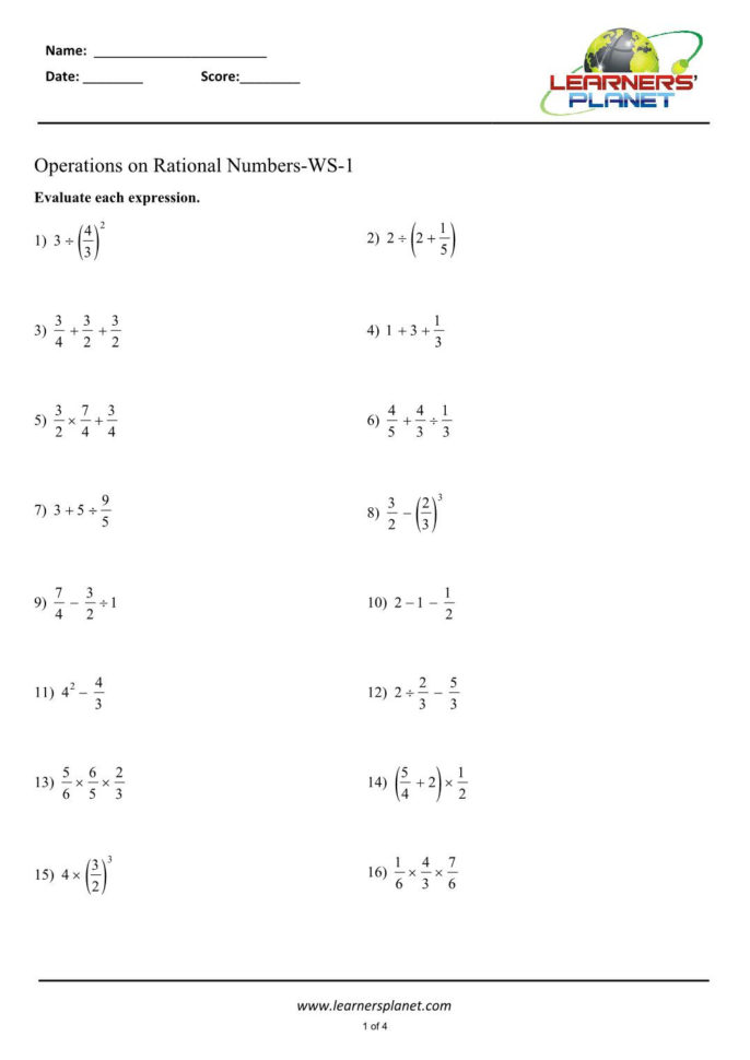 Cbse 7 Math Worksheet On Word Problems On Rational Numbers
