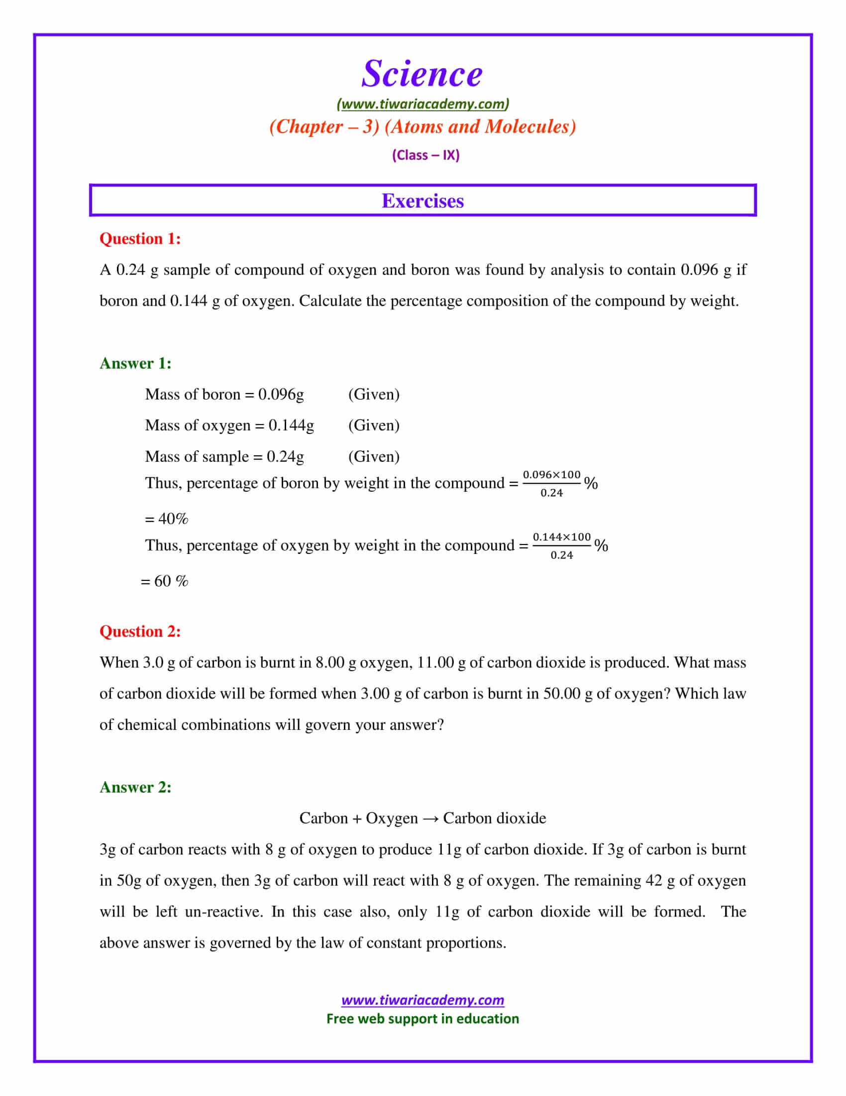 case study class 9 science ch 3