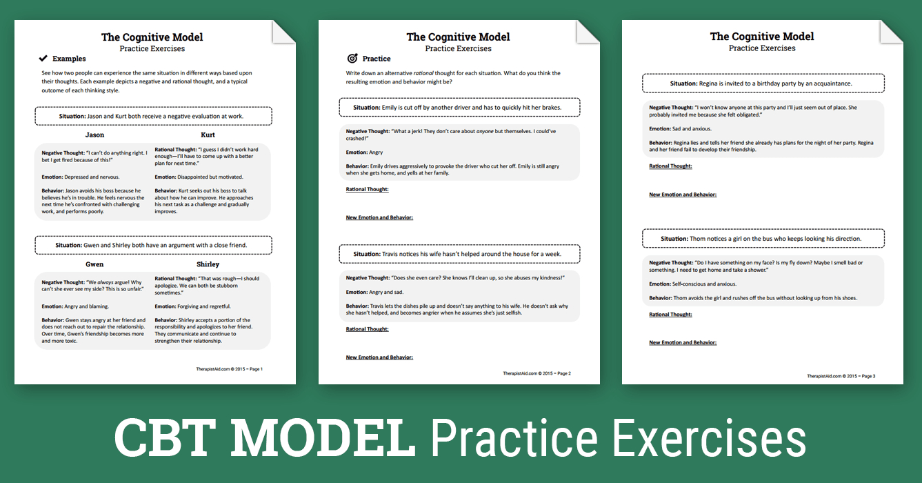 Cbt Practice Exercises Worksheet  Therapist Aid