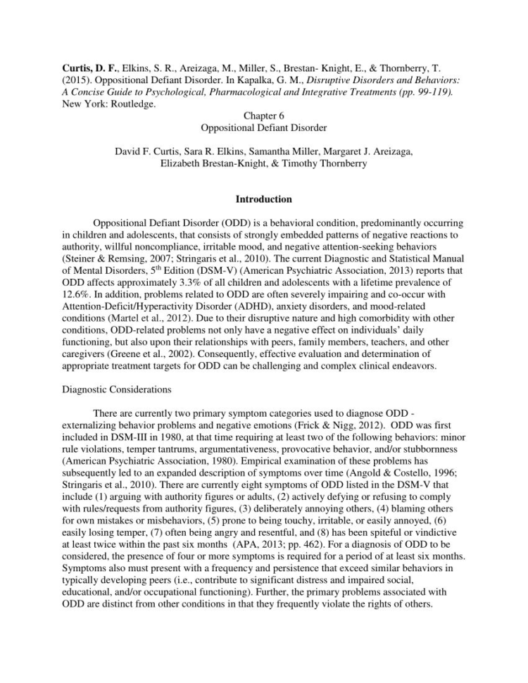 Cbt Worksheets For Oppositional Defiant Disorder