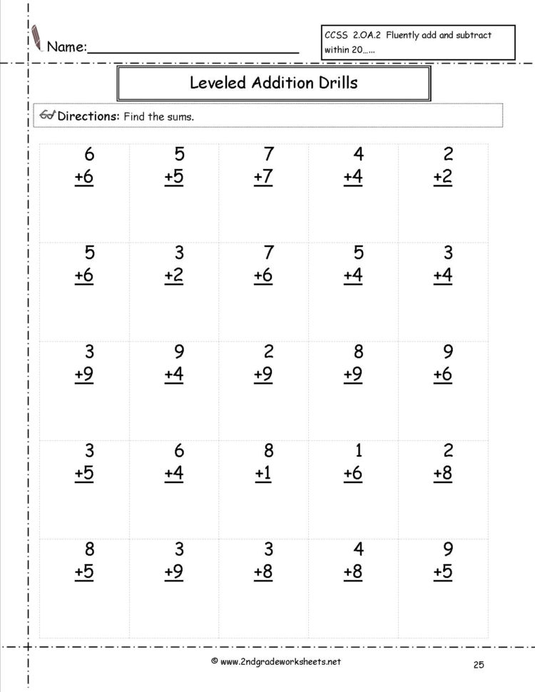 Ccss 2Oa2 Worksheets Addition And Subtraction Worksheets