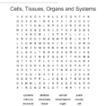 Cells Tissues Organs And Systems Word Search  Word