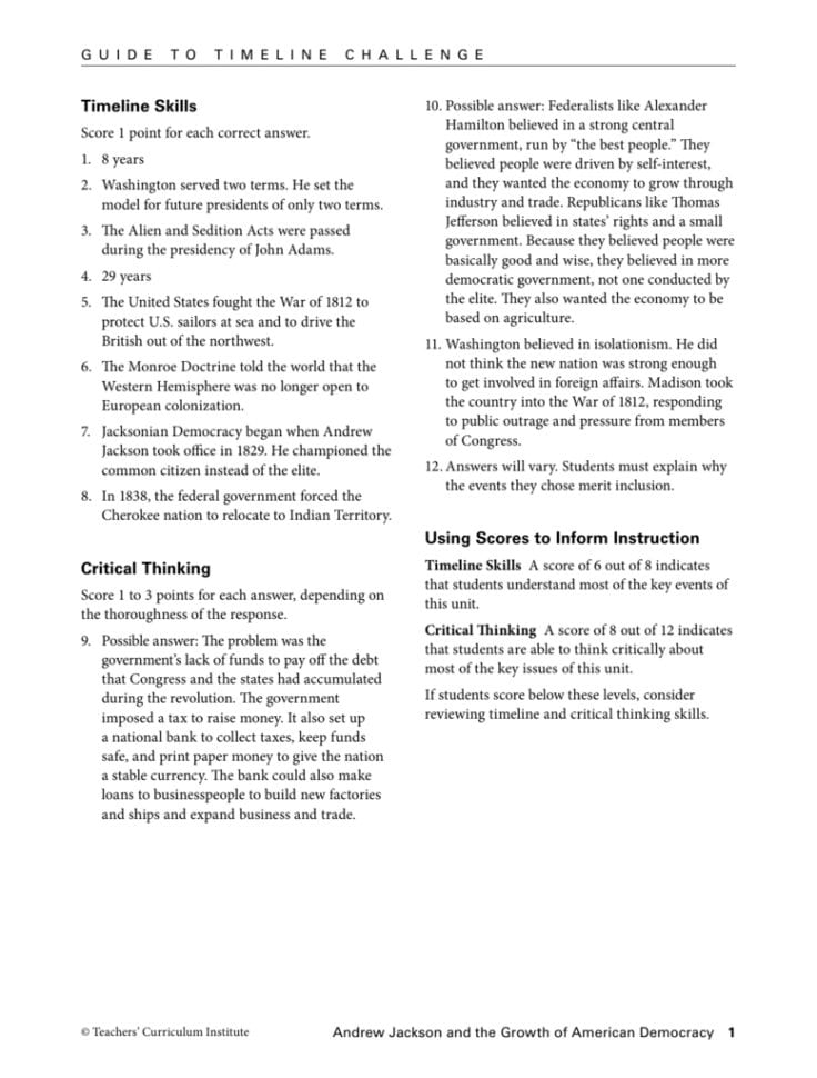 Ch 14 Jackson And The Growth Of Am Democracy Timeline Answers