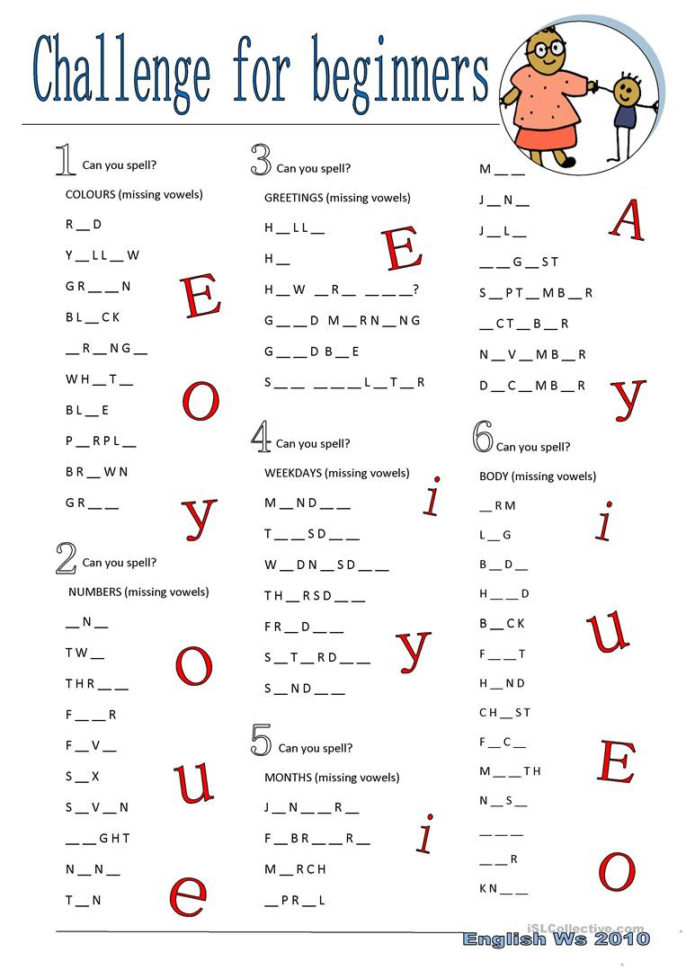 Challenge For Beginners  English Esl Worksheets