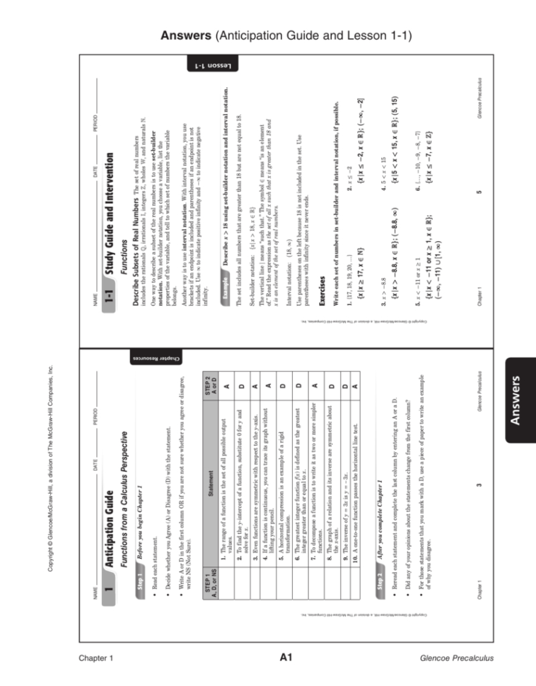 Chapter 1  Functions