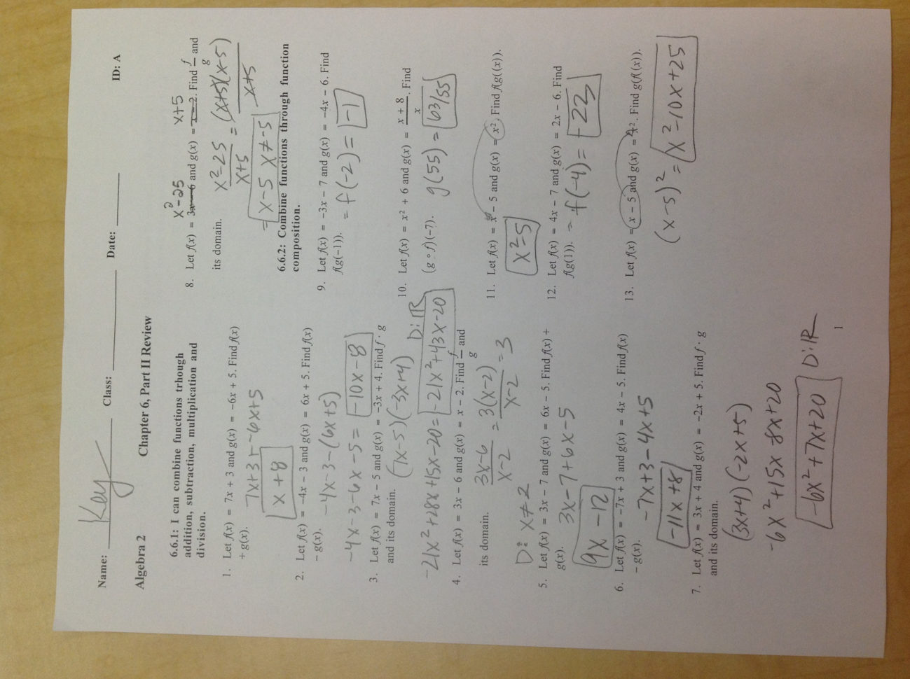 Chapter 1 Review Answers Math