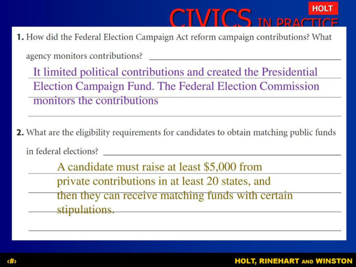 Chapter 7 Section 2 Elections Worksheet Answers