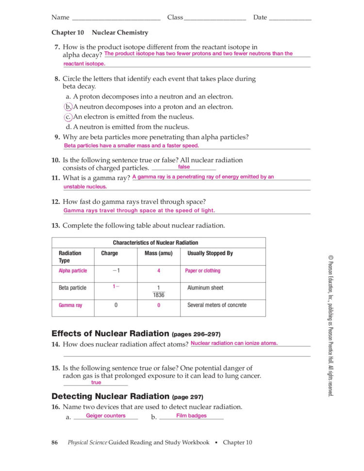Chapter 10 Nuclear Chemistry Section 101 Radioactivity