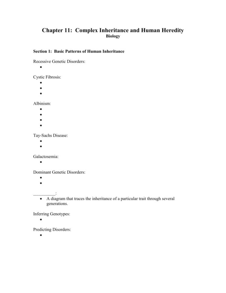Chapter 11 Complex Inheritance And Human Heredity