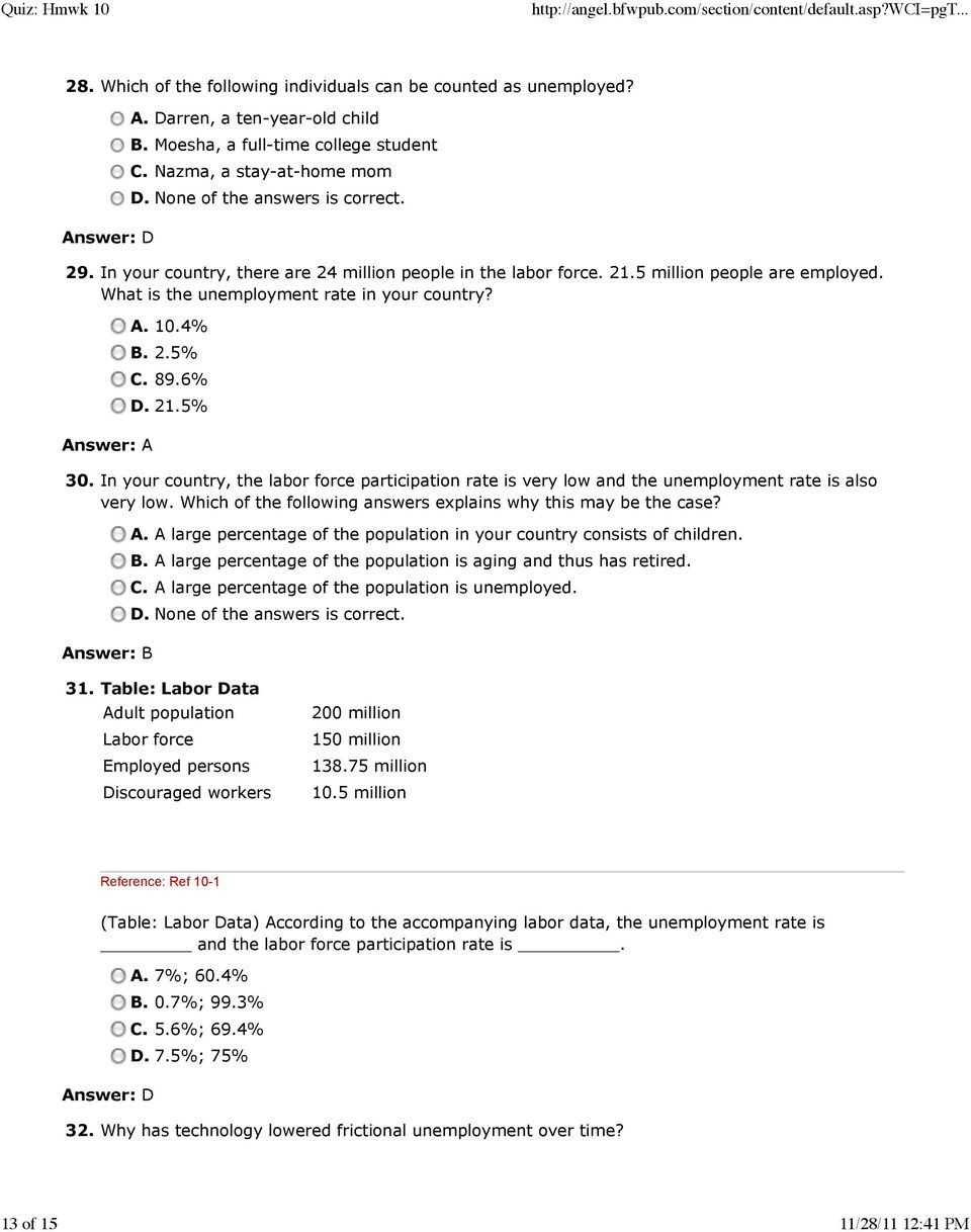 Chapter 11 Financial Markets Worksheet Answers