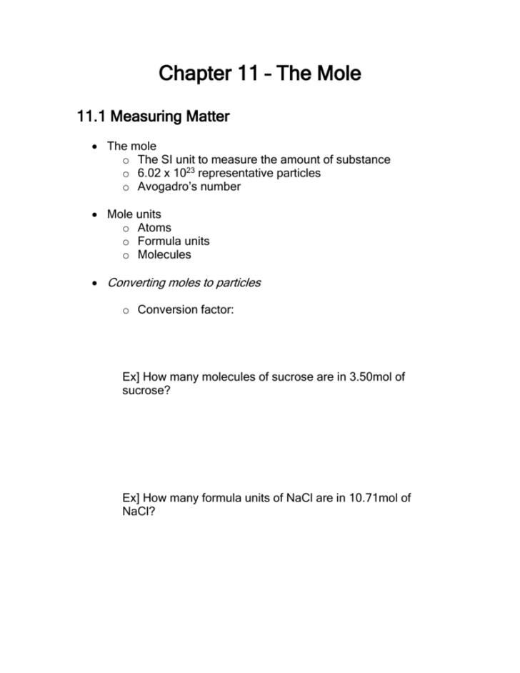 Chemistry Chapter 11 Worksheet Answers