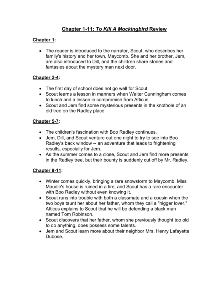 Chapter 111 To Kill A Mockingbird Review