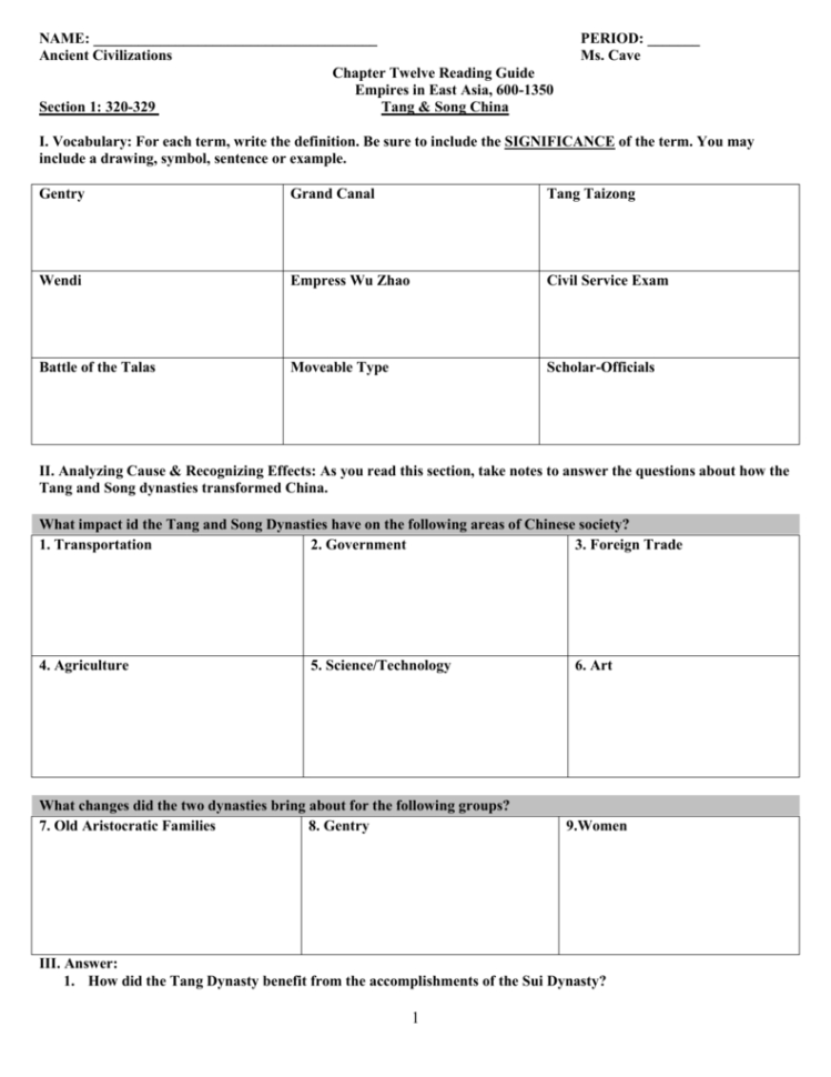 Chapter 12 Reading Guide