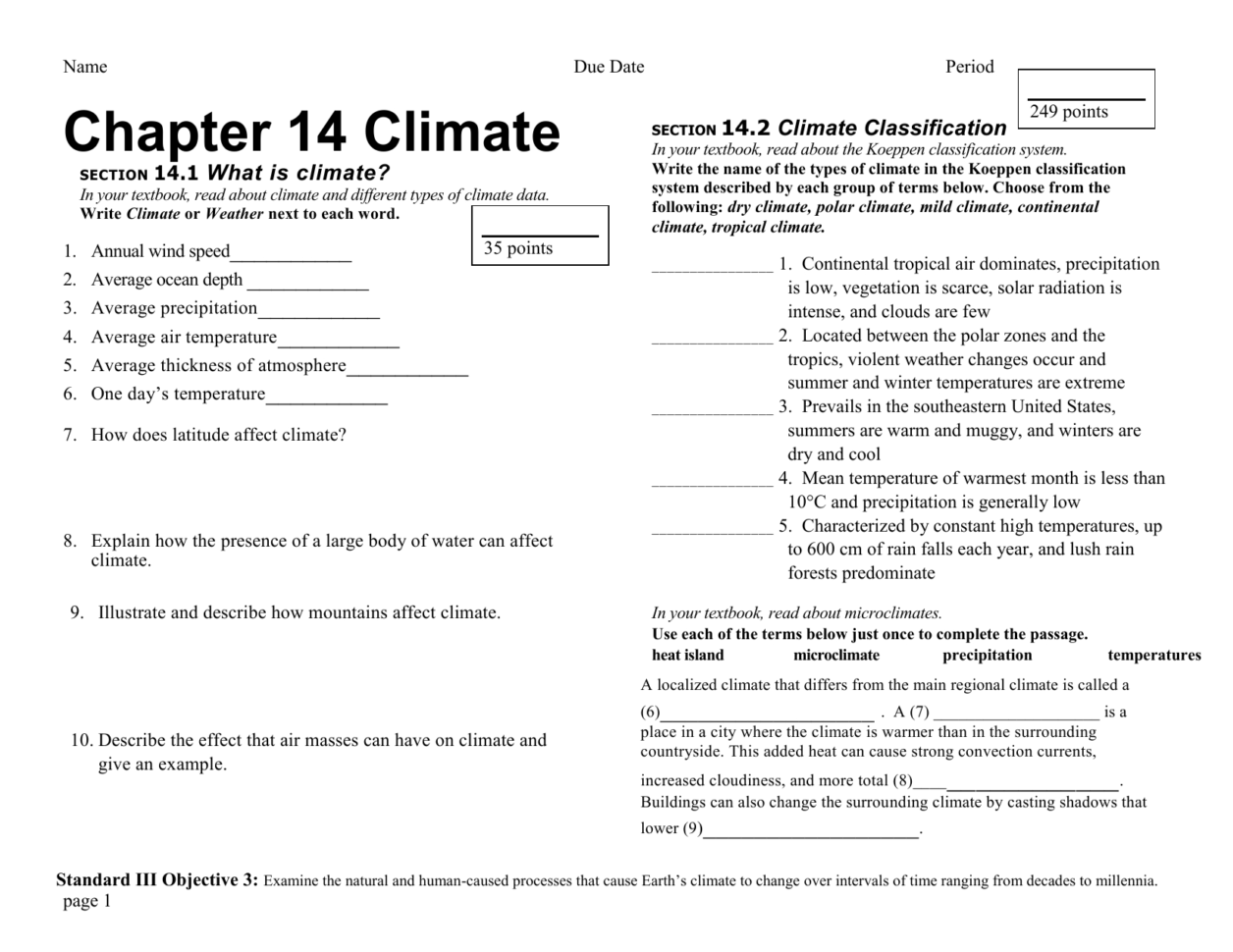 Chapter 14 Climate