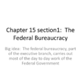 Chapter 15 Section1 The Federal Bureaucracy