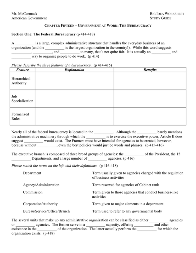 Chapter 15 Worksheets Students Notes