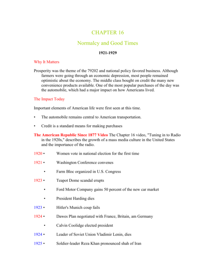 Chapter 20 Section 2 The Harding Presidency Worksheet Answers — db