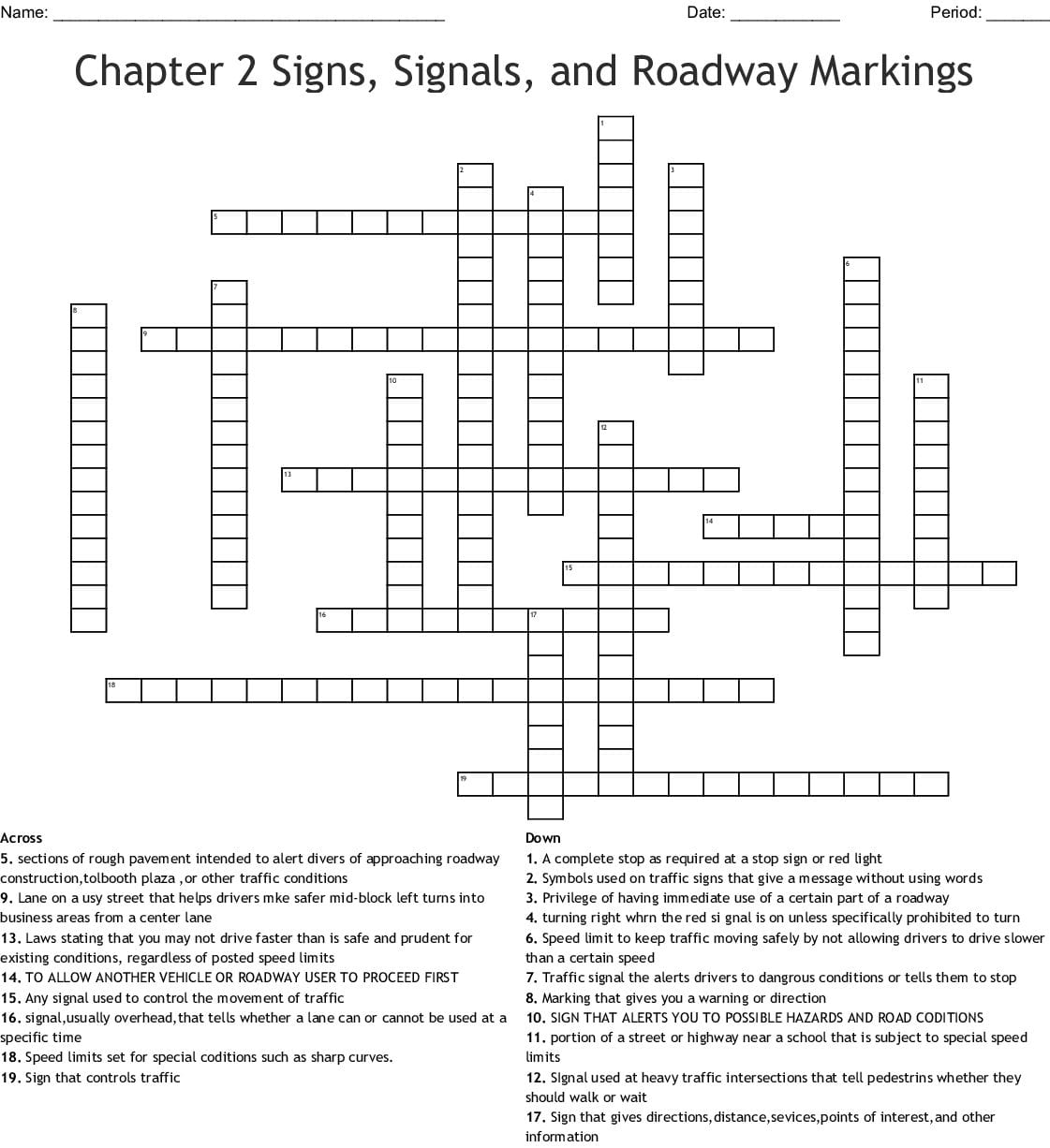 Chapter 2 Signs Signals And Roadway Markings Worksheet Answers db