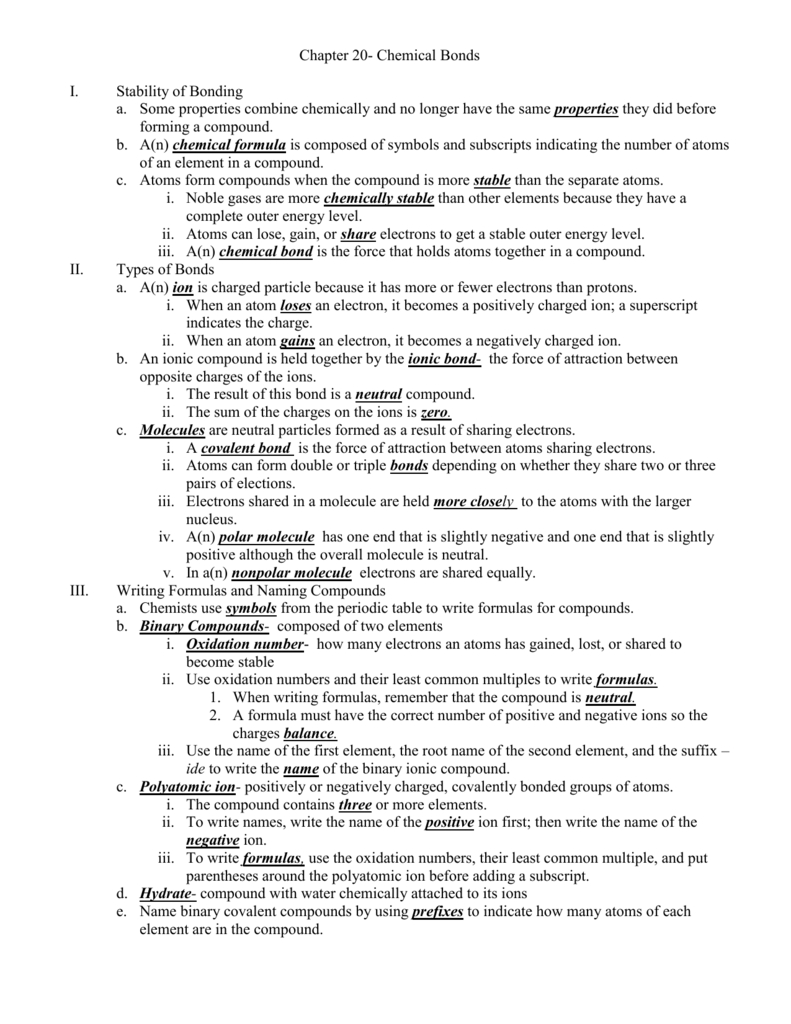 Stability In Bonding Worksheet Section 1 Stability In Bonding Worksheet Answers 