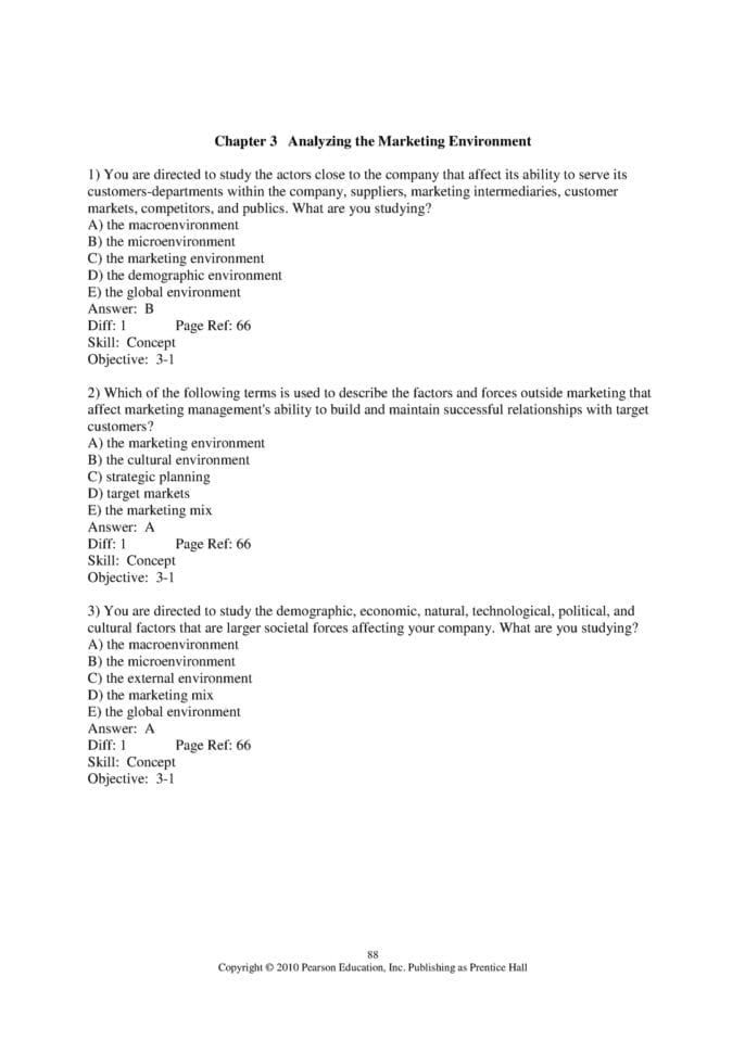 Chapter 3 Analyzing The Marketing Environment Questions