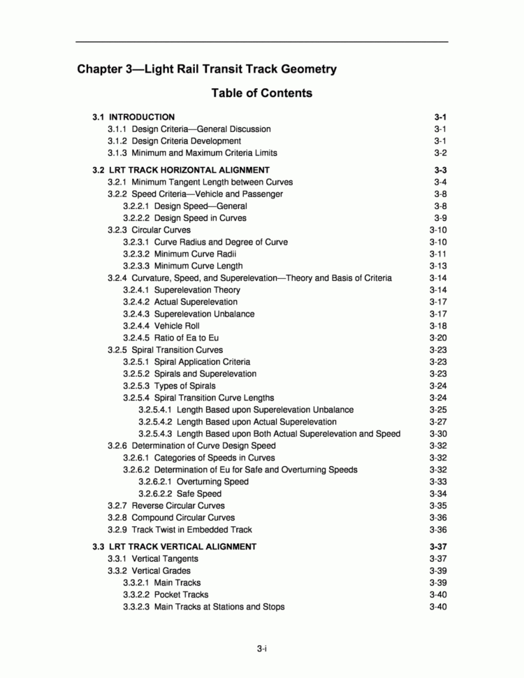 Chapter 3  Light Rail Transit Track Geometry  Track Design