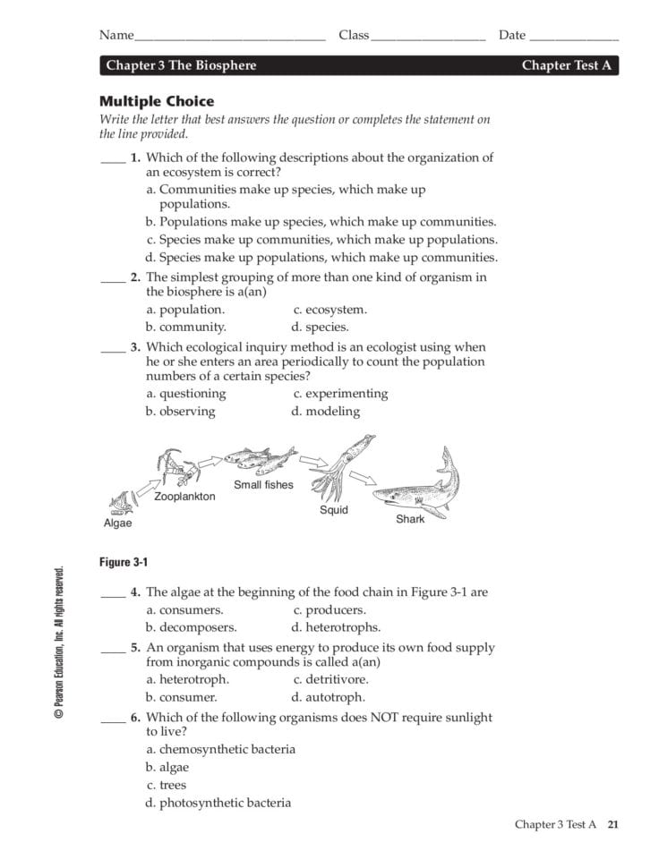 Chapter 3 The Biosphere Test A  Dibiasioscience