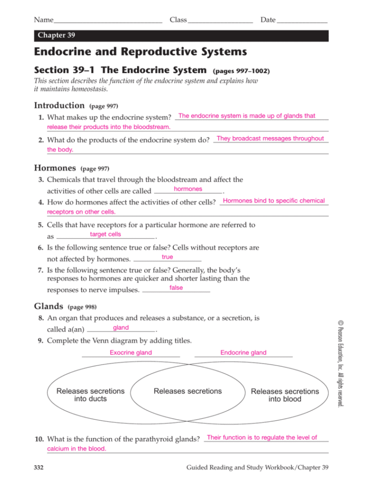Chapter 39 Endocrine And Reproductive Systems Te