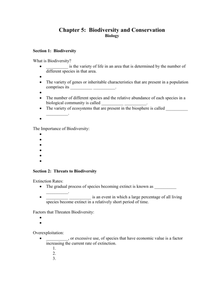 Chapter 5 Biodiversity And Conservation