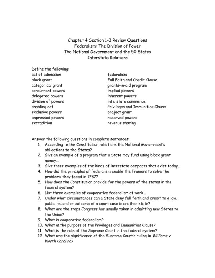 Chapter 5 Section 1 And 2 Review Questions