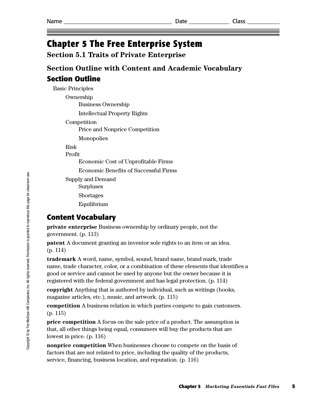 Chapter 5 The Free Enterprise System