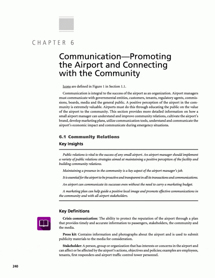 Chapter 6  Communication Promoting The Airport And