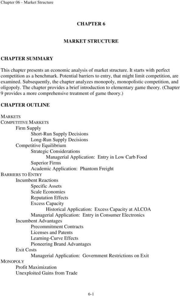 Chapter 6 Market Structure  Pdf