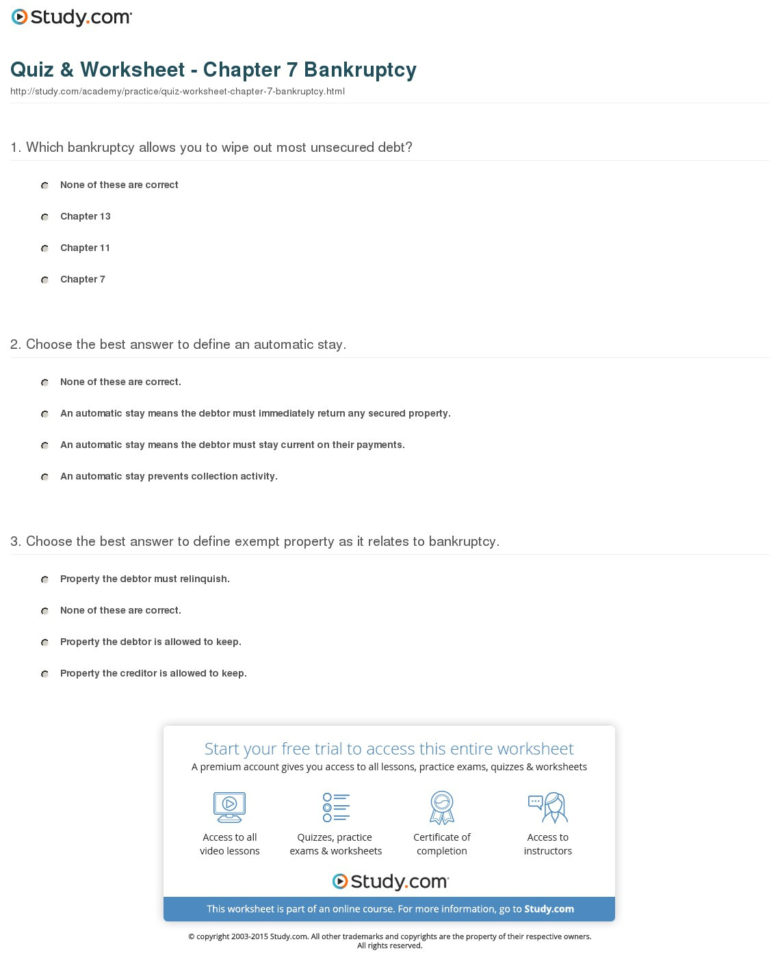 Chapter 7 Bankruptcy Definition   And Forms