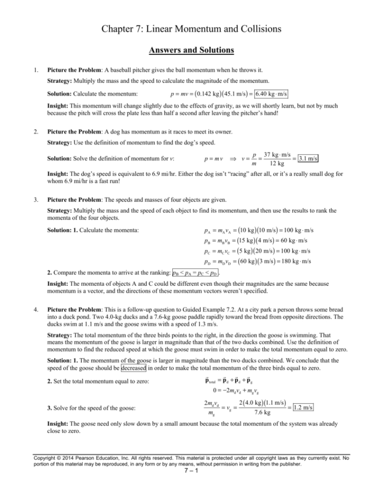 Chapter 7 Linear Momentum And Collisions