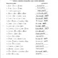 Chapter 7 Worksheet 1 Balancing Chemical Equations