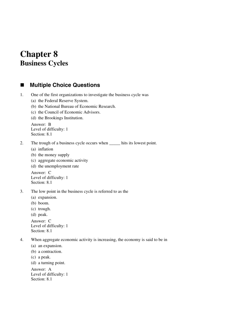 Chapter 8 Business Cycles