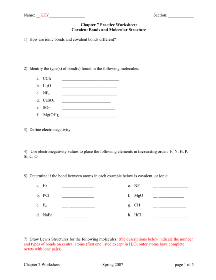 Chapter 9 Practice Worksheet
