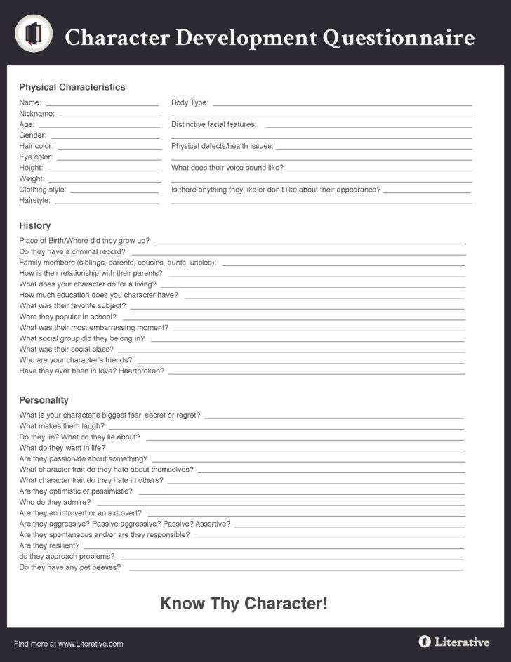 Free Printable Character Building Worksheets - Printable World Holiday