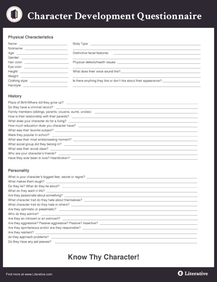 Character Development Worksheet As Main Idea Worksheets