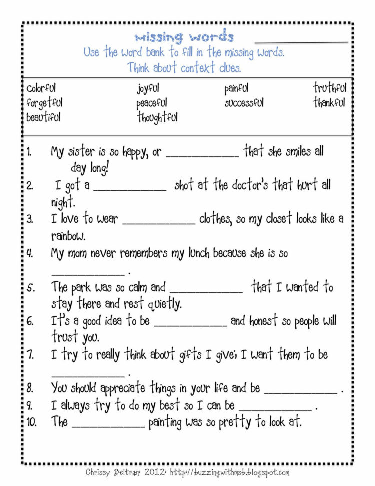 Character Traits Worksheet 3Rd Grade Db excel