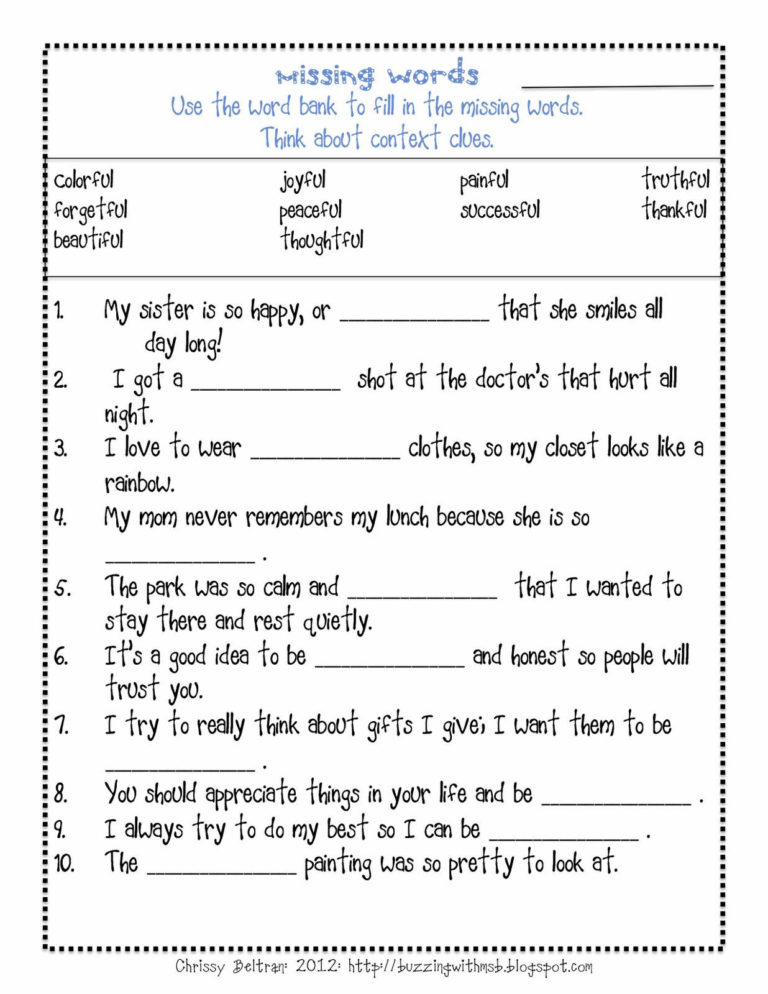 Character Traits Worksheet 3Rd Grade — db-excel.com