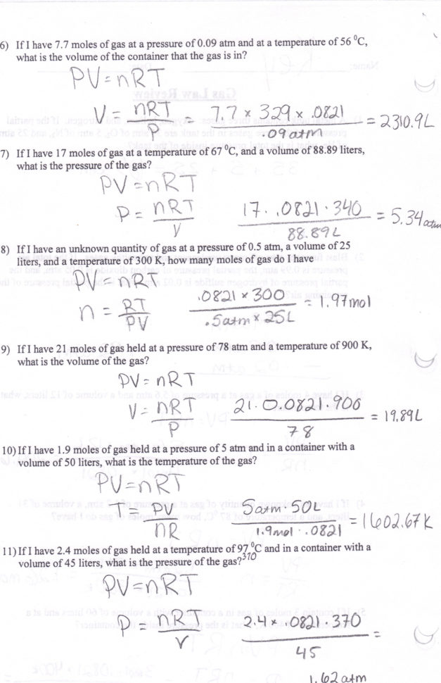 Boyle039s Law Worksheet Answers